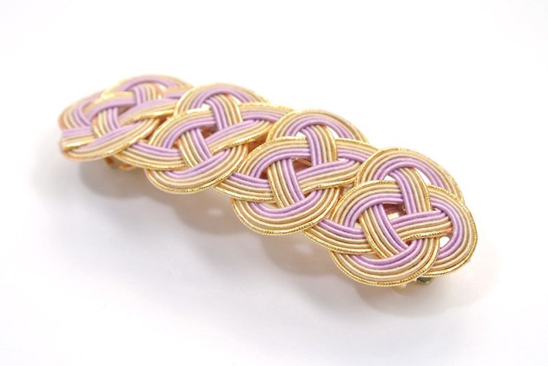 Mizuhiki Awaji knot of Valletta (Gold × Pale purple) - Hair Accessories - Silk Purple