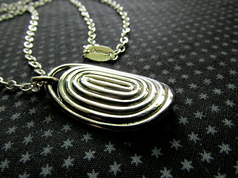 finger print necklace | mittag jewelry | handmade and made in Taiwan - Necklaces - Silver Silver