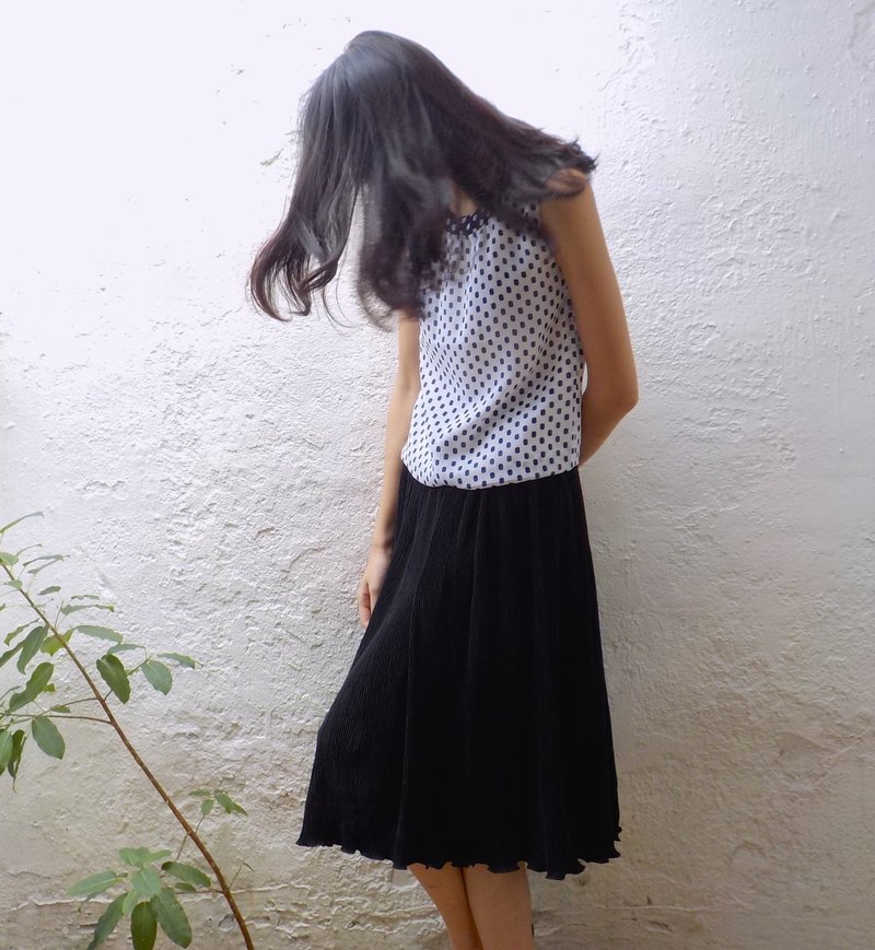 FOAK vintage swing! Fine pleated black skirt - Skirts - Other Materials Black