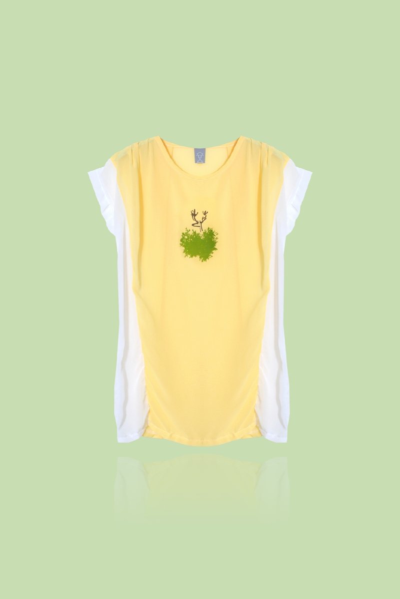 【幸福情人禮】有時隱藏是希望被發現／清爽雪紡上衣．last one - Women's Tops - Other Materials Yellow