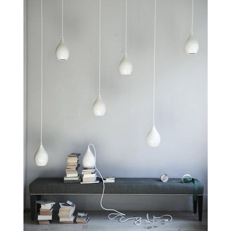 Handmade ceramic chandelier - โคมไฟ - วัสดุอื่นๆ ขาว