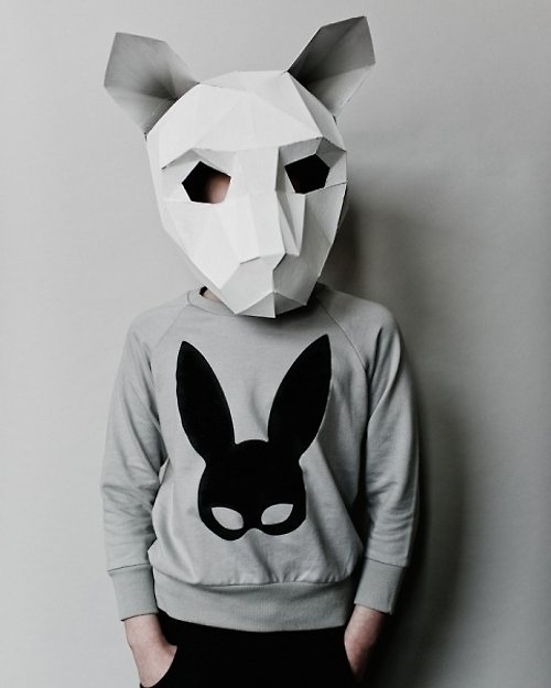 *莉莉安童裝小物* 2015春夏 Beau loves 灰色 Rabbit mask 休閒上衣