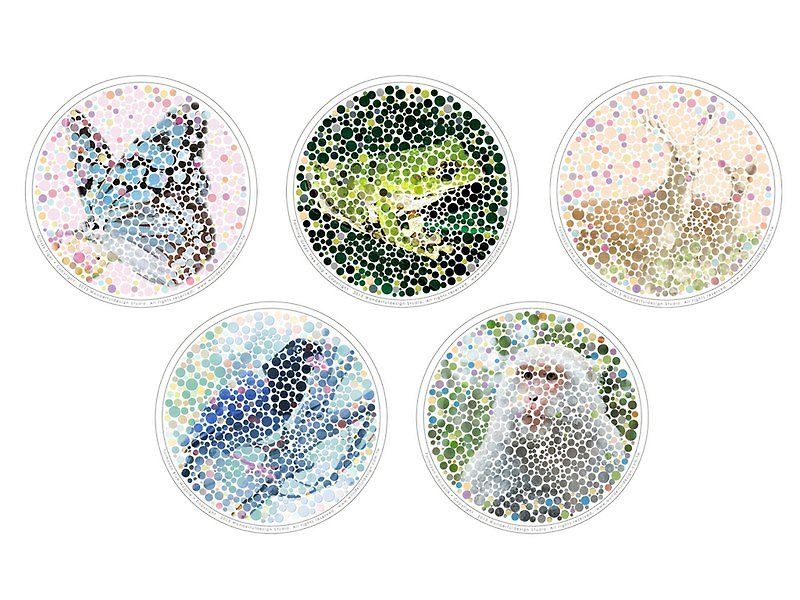 Wanmei Cultural and Creative Small Dot Coaster-Taiwan Animal Version (Paper Coasters) - Coasters - Paper Multicolor