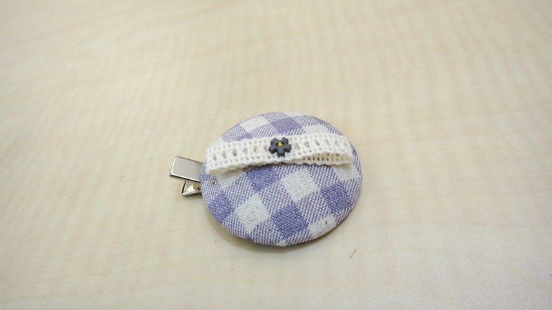 Hand feel bag buckle duckbill clip-purple grid - Hair Accessories - Other Materials Purple