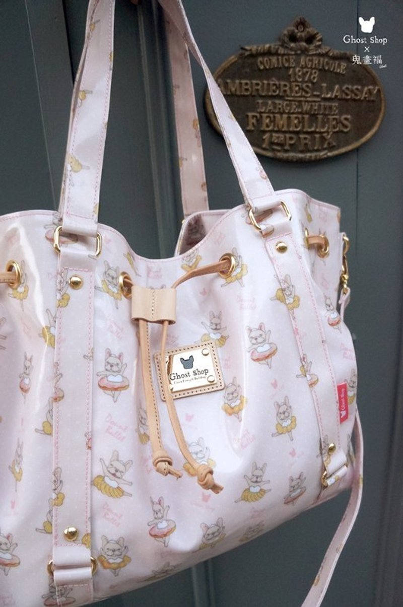 Donuts ballet law bucket - Bag Lady beam port side - กระเป๋าแมสเซนเจอร์ - วัสดุกันนำ้ สึชมพู