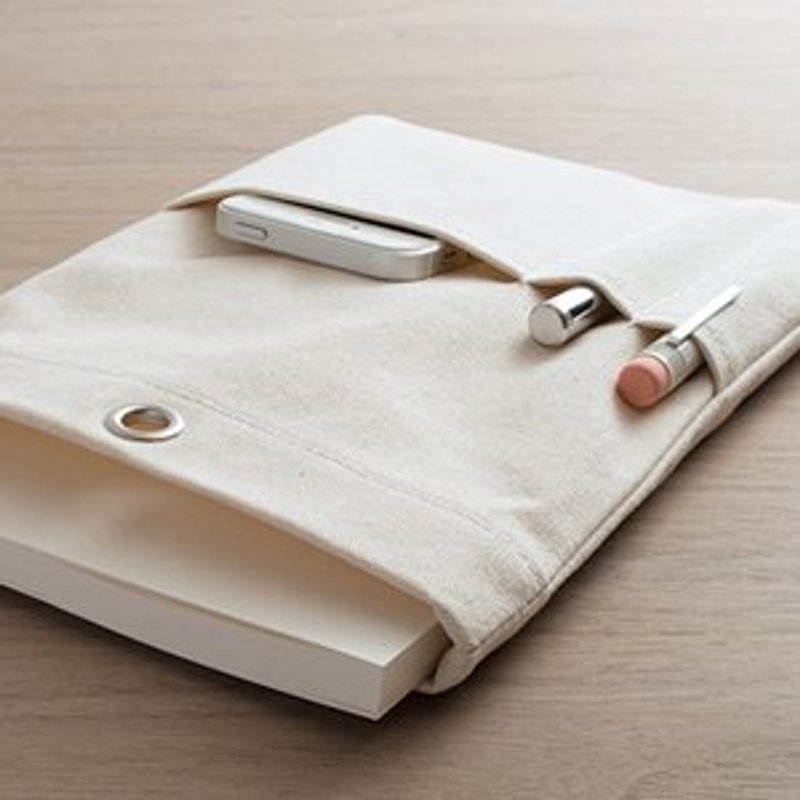 MIDORI MD Notebook5 anniversary - Kurashiki canvas pouch - Other - Other Materials White