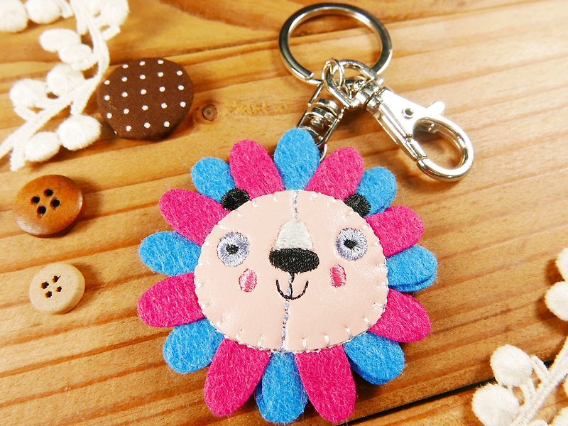Embroidery Key Ring | Flower Animal Series-Panda Finger Doll Pen Case Key Ring | Art Light Sticky - ที่ห้อยกุญแจ - ไฟเบอร์อื่นๆ หลากหลายสี