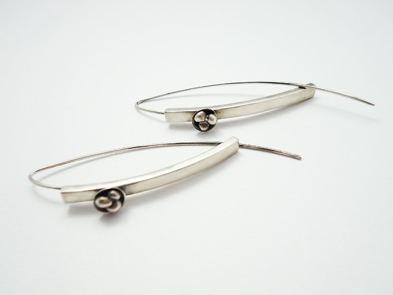 ZEN "Zen" Sterling Silver Earrings - Earrings & Clip-ons - Other Metals Gray