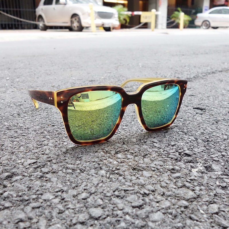 European and American popular sunglasses Mercury lens hawksbill green film - กรอบแว่นตา - พลาสติก สีนำ้ตาล