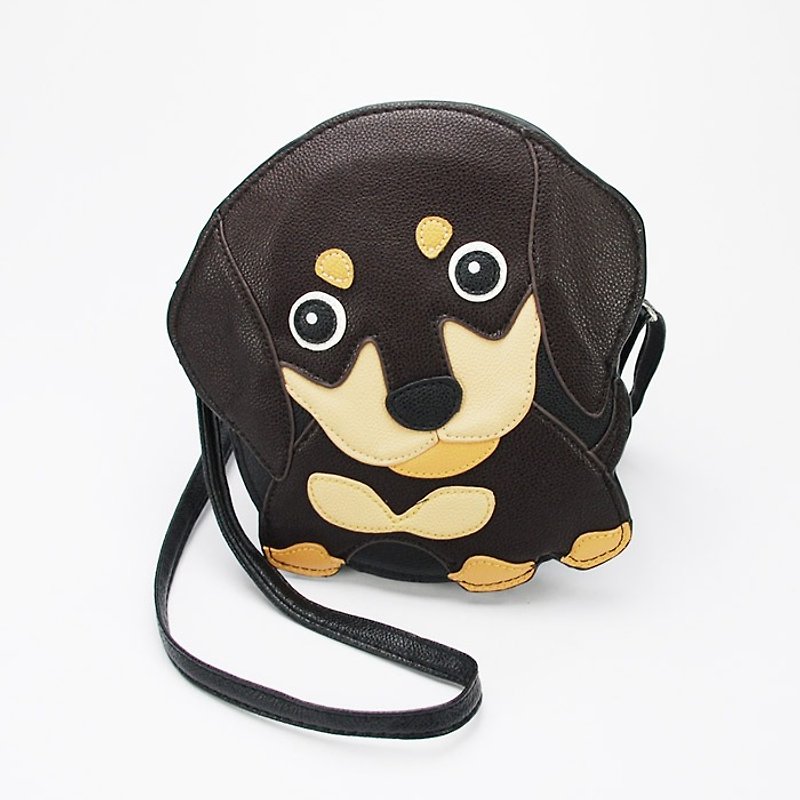 Lightweight Dachshund Childlike Shape Crossbody Bag/Animal Bag- Cool Le Village - Messenger Bags & Sling Bags - Faux Leather Brown