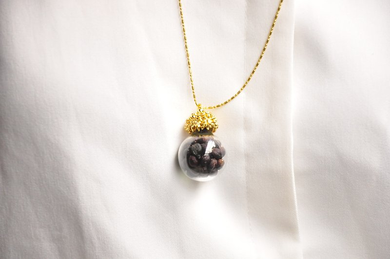 ∥Cheng Jewelry∥A / Ω chain fall and winter black seeds - Necklaces - Other Metals Black