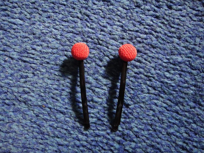 Sunset Orange Button Long Clip C20AJBZ41 - Hair Accessories - Other Materials Orange