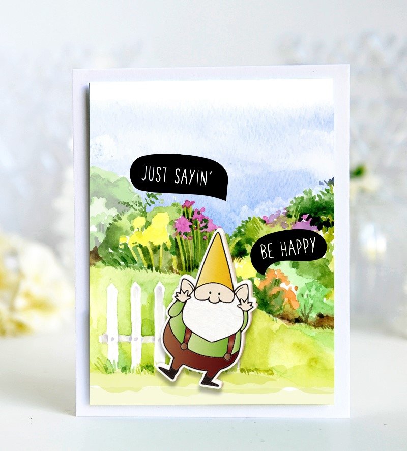 3 Just sayin be happy-purpose card / handmade card English - Cards & Postcards - Paper Multicolor