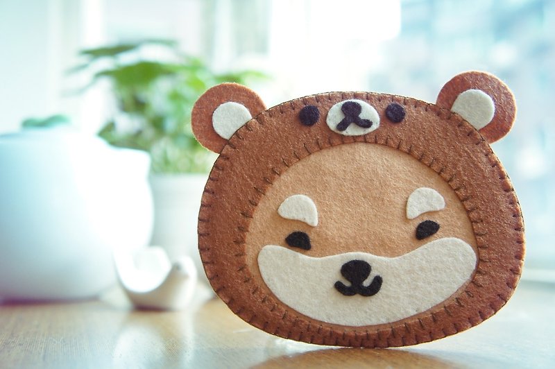 Mangogirl Healing Bear Shiba Inu Handmade Coaster - Coasters - Other Materials 