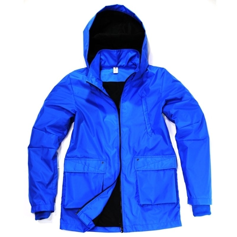 iinpress Long Horns bags waterproof jacket (deep blue) - เสื้อโค้ทผู้ชาย - วัสดุกันนำ้ สีน้ำเงิน