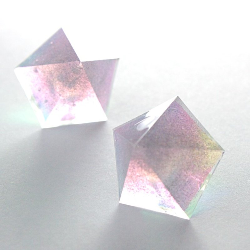 Pentagon earrings (fine lame Wonder) - Earrings & Clip-ons - Other Materials Multicolor