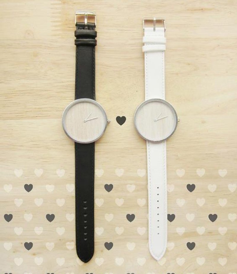 Clear black and white series handmade wooden table Nuclear Watch (unit price) - นาฬิกาผู้หญิง - ไม้ ขาว