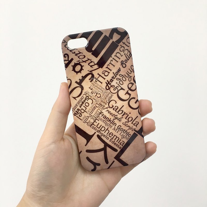 Brown Vintage words pattern 3D Full Wrap Phone Case, available for  iPhone 7, iPhone 7 Plus, iPhone 6s, iPhone 6s Plus, iPhone 5/5s, iPhone 5c, iPhone 4/4s, Samsung Galaxy S7, S7 Edge, S6 Edge Plus, S6, S6 Edge, S5 S4 S3  Samsung Galaxy Note 5, Note 4, Not - อื่นๆ - พลาสติก 