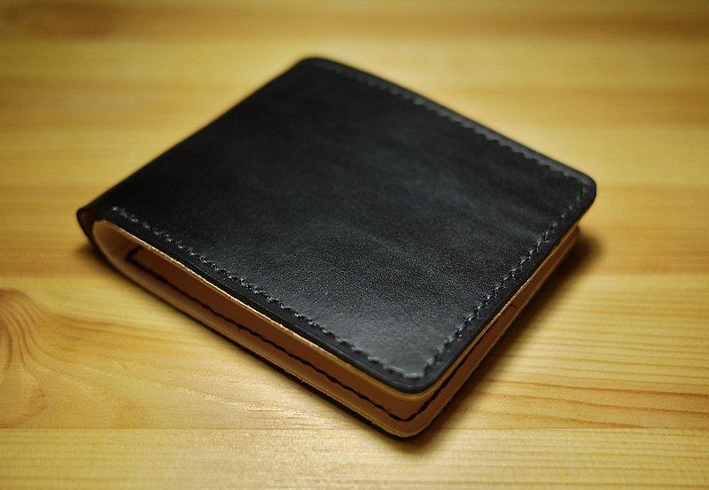 小島手工皮夾 Leather Wallet - 長短皮夾/錢包 - 真皮 黑色