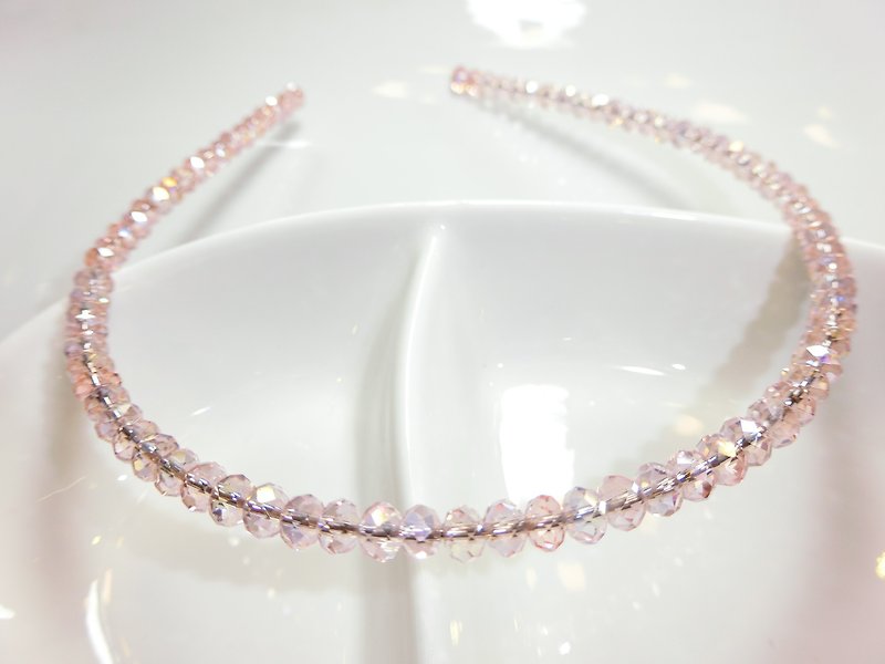 Low-key sparkling crystal hair bands - (love gem) Pink Crystal - เครื่องประดับผม - วัสดุอื่นๆ สึชมพู