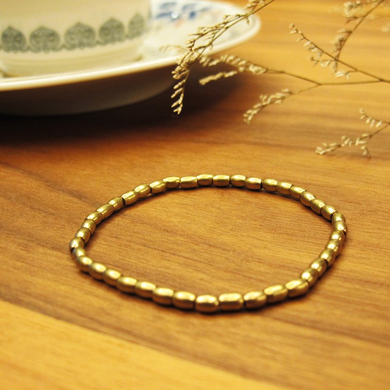 禮物首選 黃銅 金絲 素面 簡約 中性 手環 - 手鍊/手鐲 - 銅/黃銅 金色