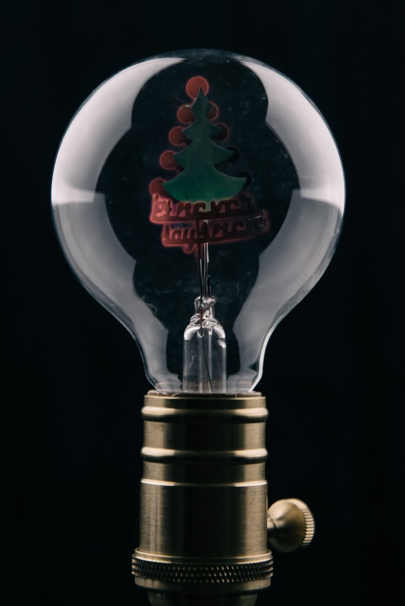 ▍勁空間設計 ▍聖誕樹Merry christmas 款-愛迪生復古鎢絲燈泡-220V - 燈具/燈飾 - 玻璃 金色