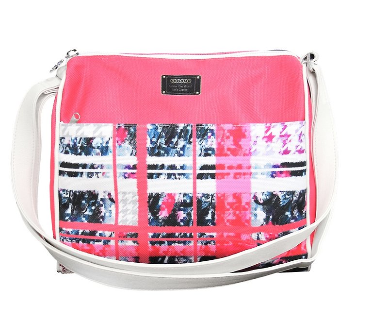 COPLAY  shoulder bag- Pink Plaid sweet heart - Messenger Bags & Sling Bags - Waterproof Material Pink