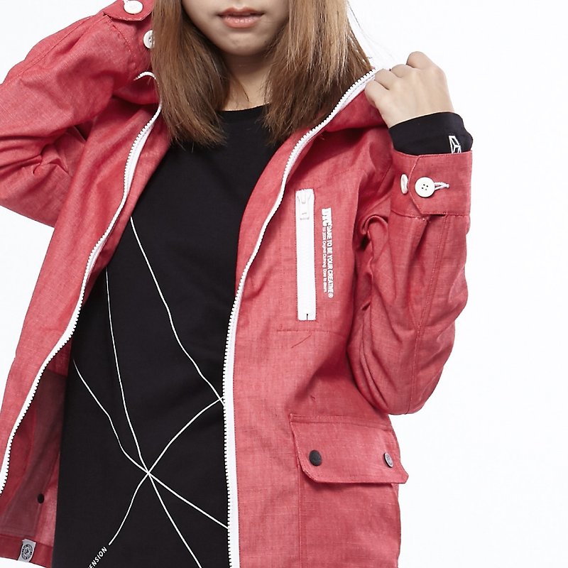 Venture jacket-Denim/ Girl - 女大衣/外套 - 紙 紅色