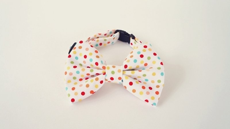 [Miya ko.] Handmade cloth grocery cats and dogs tie / tweeted / bow / cute little colorful / pet collars - Collars & Leashes - Other Materials 