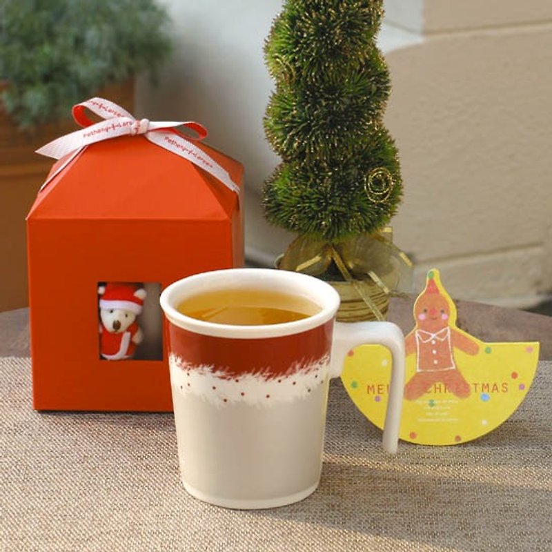 聖誕快樂 銀樹親親馬克杯禮盒組 - 咖啡杯 - 其他材質 紅色