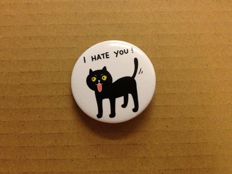 Badkitty Little Button -  I Hate You! - เข็มกลัด/พิน - โลหะ ขาว