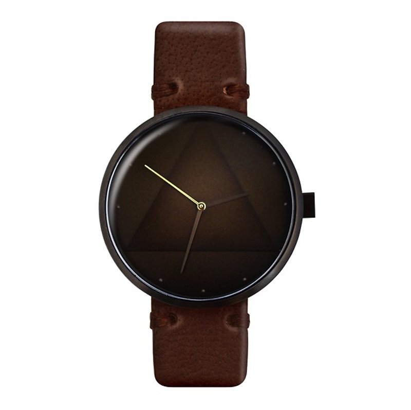 有機皮革濃縮咖啡色錶帶手錶 + 槍灰色錶框 - 女裝錶 - 真皮 咖啡色