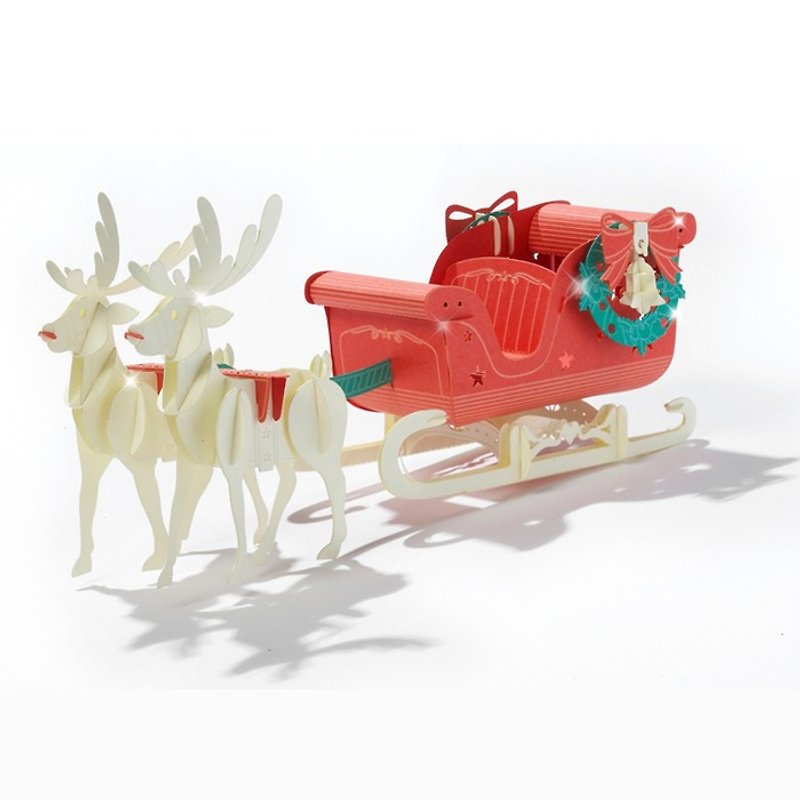 Papero Paper Landscape DIY Mini Model - Rudolph Sled / Rudolph Sled - งานไม้/ไม้ไผ่/ตัดกระดาษ - กระดาษ สีแดง