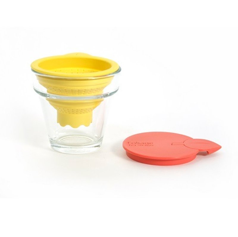 [DESTINO STYLE] Japanese leaf cup cover telescopic tea strainer - Teapots & Teacups - Silicone 