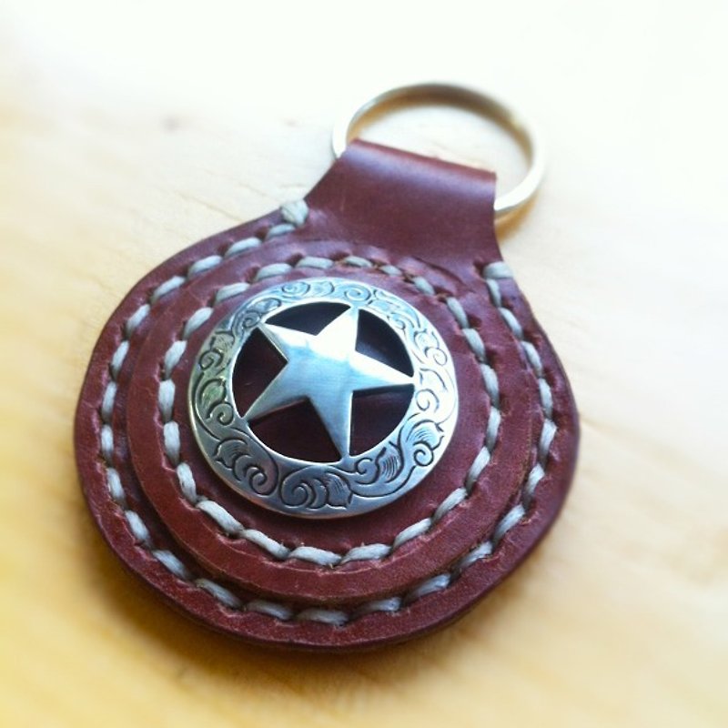 50. Hand-stitched leather keychain/keychain/key ring - ที่ห้อยกุญแจ - หนังแท้ 