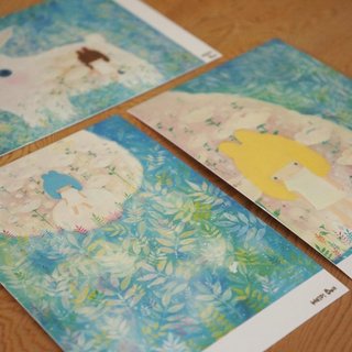 Elf group grass postcard