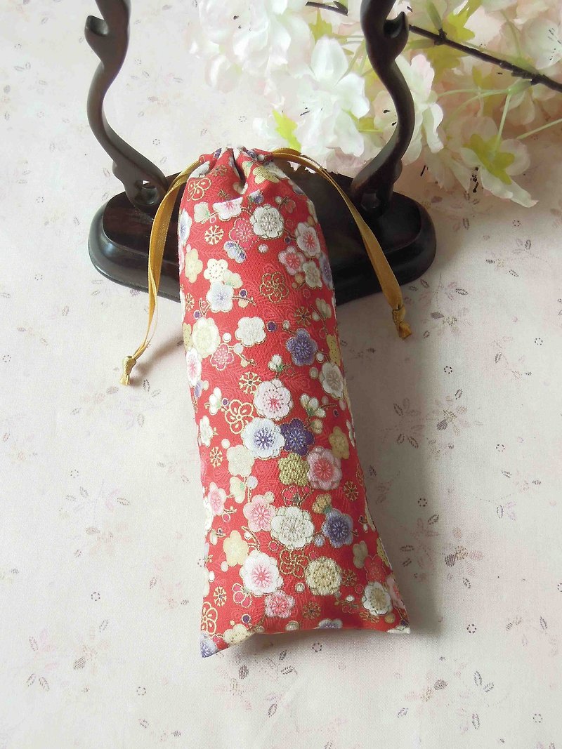 "Tuanyun Pavilion" red bottom color plum and wind handmade hairpin pouch storage bag - Hair Accessories - Other Materials 