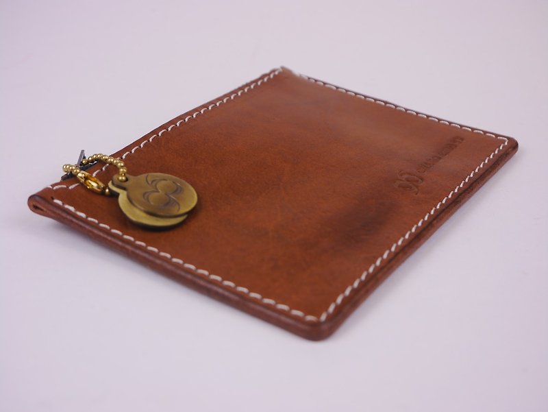【YuYu】Vegetable tanned cowhide coin purse - กระเป๋าใส่เหรียญ - หนังแท้ สีนำ้ตาล