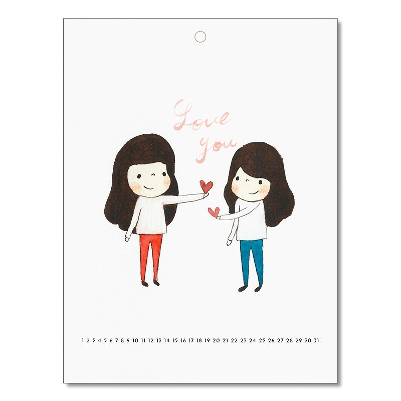 [Daylight trivial sunligth] opening Calendars love you ─ Letters / leaflets Calendar (without limitation) - Calendars - Paper Red