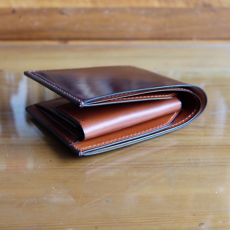 Mildy Hands-SW01COIN-Short clip (Horween shell cordovan wallet) - Wallets - Genuine Leather Brown