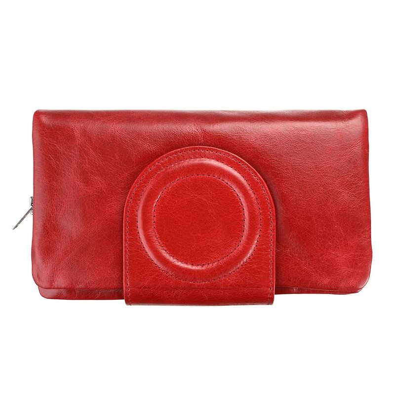 EVELYN Long Clip _Red / Red - Wallets - Genuine Leather Red