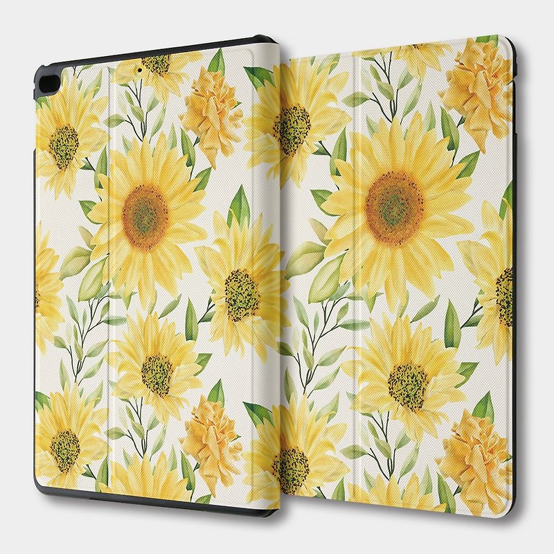 Clearance Offer iPad mini Multi-angle Flip Leather Case, Colorful Flowers PSIBM-002S - เคสแท็บเล็ต - หนังเทียม สีเหลือง