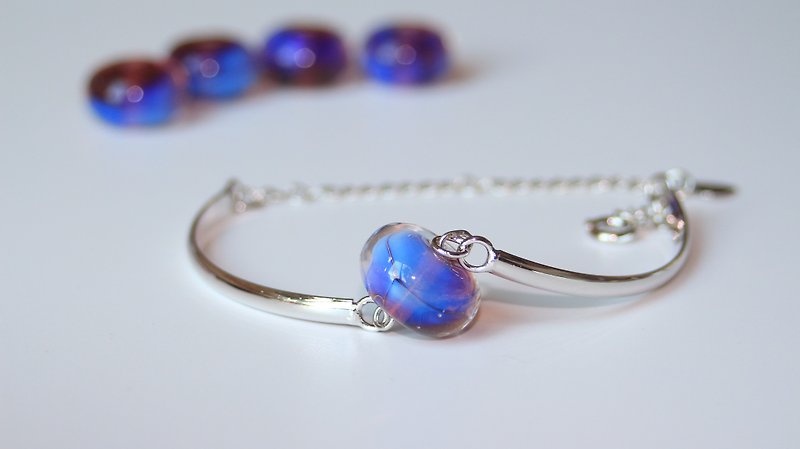 Handmade blue glass bracelet - Bracelets - Glass Blue