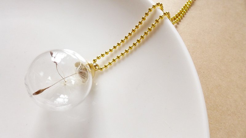 Dandelion 20mm glass necklace [] -XIAO ◆ Favorite Season Series Tanabata special Valentine's Day gift handmade glass - สร้อยคอ - แก้ว หลากหลายสี