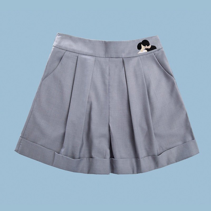 MSKOOK skirts wide leg pants - gray - Women's Pants - Other Materials Gray