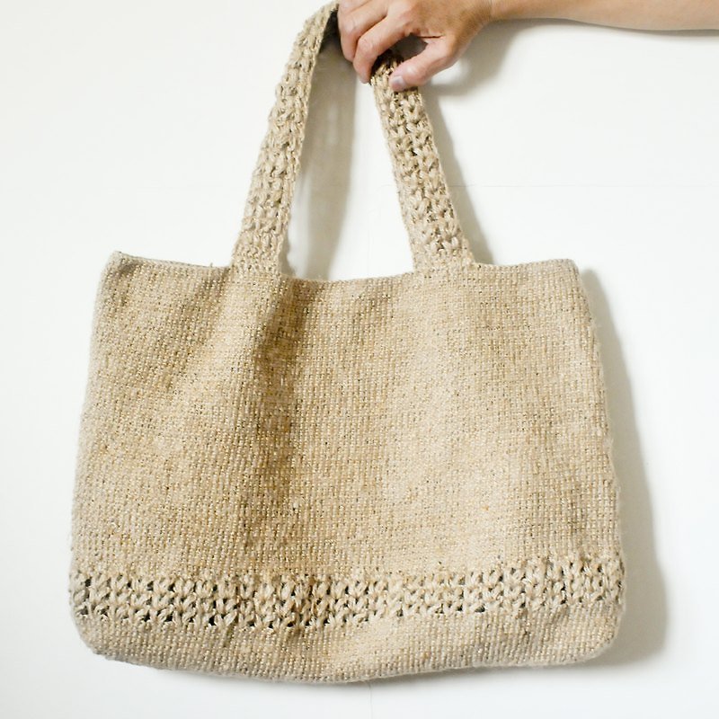 His aging mother to go to work every large bag handmade hemp - Handbags & Totes - Other Materials Khaki