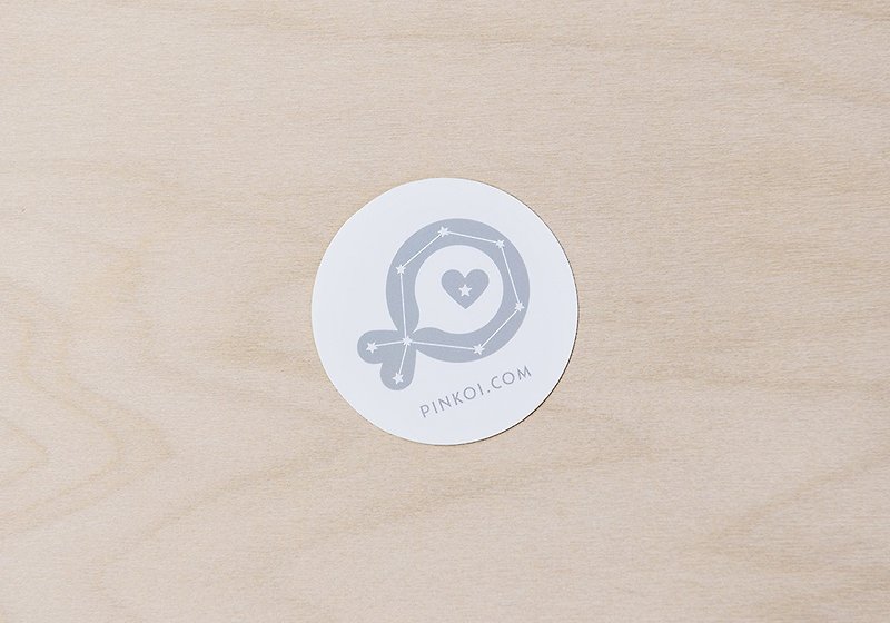 Pinkoi Fish "Constellation" Medium Round Sticker (White) - Stickers - Paper White