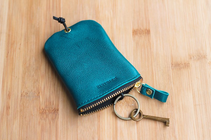 [Keys' Sweet Home / Wallets] ZiBAG-031 / concentrated blue-green - Keychains - Genuine Leather 