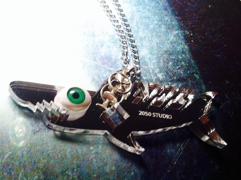▲ Horror Series-Happy Shark ▲ Necklace, pendant - Necklaces - Acrylic Black