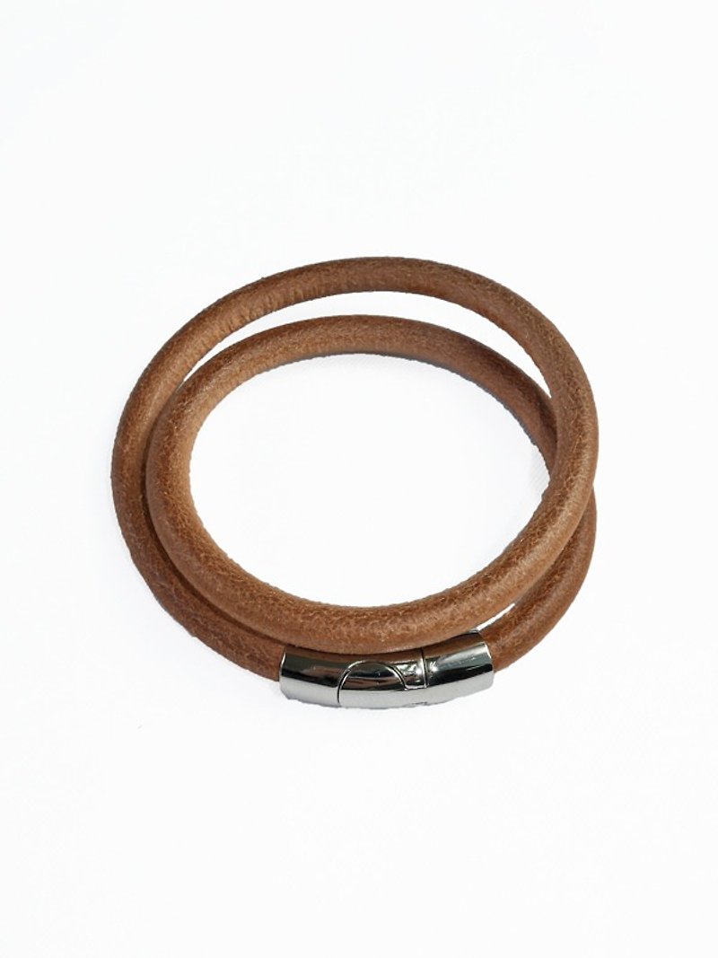 Chainloop homemade handmade plain double loop leather cord bracelet - Bracelets - Genuine Leather 